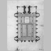 Photo C. Menninger, latribunedelart.com, Plan du temple Saint-Étienne, avec dessin du sol et avec le mobilier, Jean-Baptiste Schacre (1808-1876).jpg